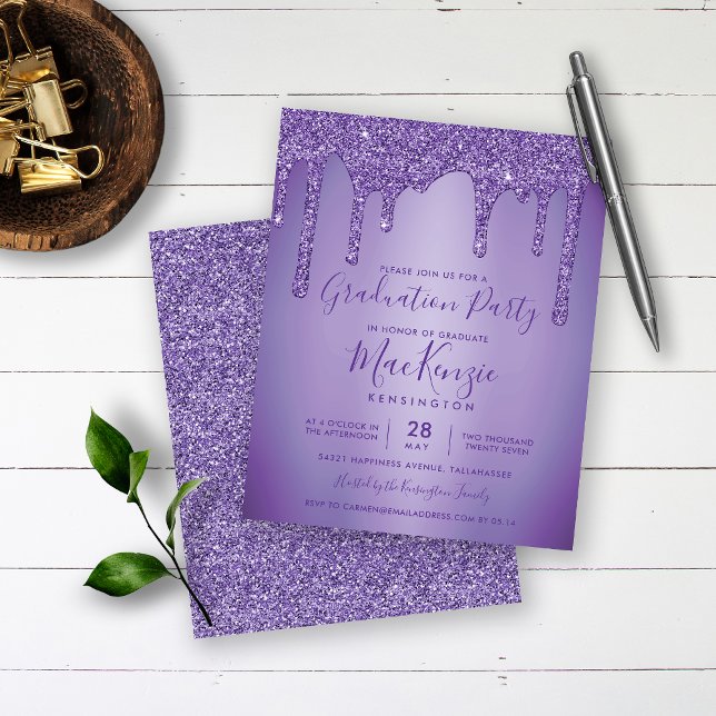 BUDGET Purple Glitter Drips Graduation Party (Creator Uploaded)