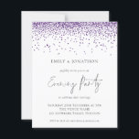 Budget Purple Glitter Wedding Evening Party Invite<br><div class="desc">A value for money BUDGET alternative on a smaller size 4.5 x 5.6” semi-gloss 110lbs weight, which is of similar thickness to a postcard (however is not suitable to use as a postcard.). PLEASE NOTE there is ONE invite per sheet. Purple Glitter Wedding Evening Party Invite. A set handwritten style...</div>