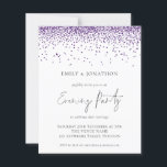 Budget Purple Glitter Wedding Evening Party Invite<br><div class="desc">A value for money BUDGET alternative on a smaller size 4.5 x 5.6” semi-gloss 110lbs weight, which is of similar thickness to a postcard (however is not suitable to use as a postcard.). PLEASE NOTE there is ONE invite per sheet. Purple Glitter Wedding Evening Party Invite. A set handwritten style...</div>