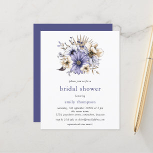 Budget Purple Lilac Florals Bridal Shower Invite