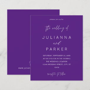 Budget Purple MOD Calligraphy Wedding