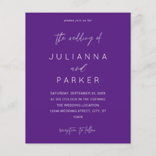 Budget Purple MOD Calligraphy Wedding Flyer