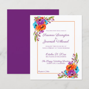 BUDGET Purple Orange Floral Watercolor Wedding