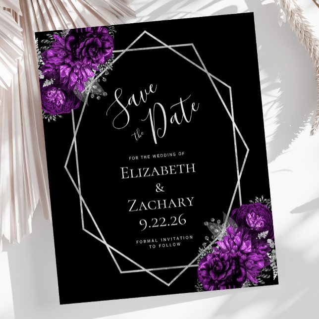 Budget Purple Plum Silver Floral Black Wedding (Creator Uploaded)