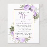 Budget Purple Rose 70th Birthday Surprise Party
