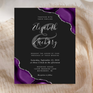 Budget Purple Silver Agate Corners Dark Wedding