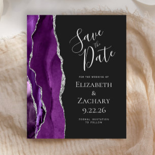 Budget Purple Silver Agate Dark Save the Date