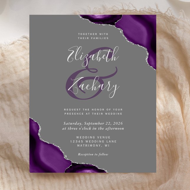 Budget Purple Silver Agate Grey Wedding (Creator Uploaded)