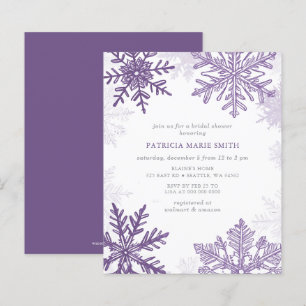 Budget Purple Snowflakes Winter Bridal Shower