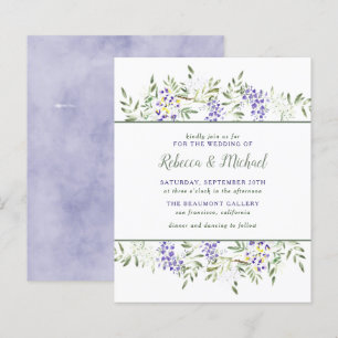 Budget Purple Watercolor Wisteria Floral Wedding