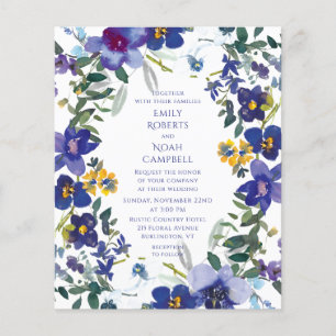 Budget Purple & White Orchid Floral Wedding Flyer