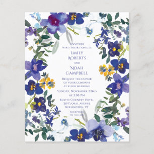 Budget Purple & White Orchid Floral Wedding Flyer