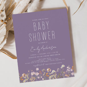 Budget Purple Wildflower Boho Baby Shower