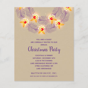 Budget Purple Wreath Christmas Holiday Invitation Flyer