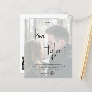 Budget QR CODE 2 photos wedding Invitation