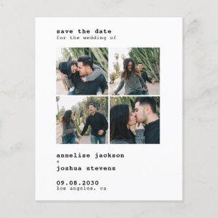 Budget QR CODE 4 photos wedding save the date Flyer