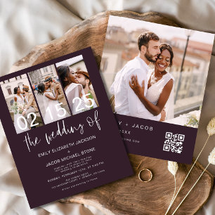 Budget QR Code Calligraphy Wedding Invitation