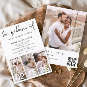 Budget QR Code Calligraphy Wedding Invitation