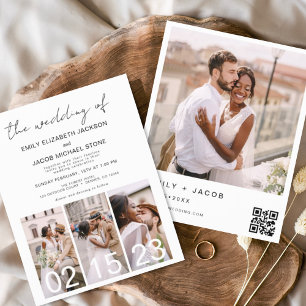 Budget QR Code Calligraphy Wedding Invitation