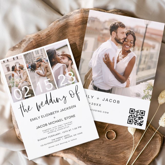 Budget QR Code Calligraphy Wedding Invitation Flyer (Creator Uploaded)