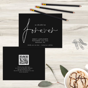 Budget QR Code Decided Forever Black Save The Date