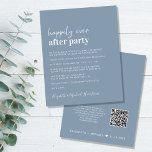 Budget QR Code Dusty Blue Wedding Reception Invite<br><div class="desc">Simple budget-friendly dusty blue wedding announcement and reception invitation. The front features "Happily Ever After Party" in a mix of a contemporary white script and bold modern white typography. Personalise your announcement and invitation and add your names in a signature-like script. On the reverse side, input your wedding website URL...</div>