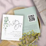 Budget QR Code Eucalyptus We Do Wedding Invitation<br><div class="desc">A value for money BUDGET alternative on a smaller size 4.5 x 5.6” semi-gloss 110lbs weight, which is of similar thickness to a postcard (however is not suitable to use as a postcard.). PLEASE NOTE there is ONE invite per sheet. Budget QR Code Eucalyptus We Do Wedding Invitation. Add your...</div>
