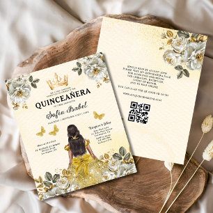 Budget QR Code Floral Gold Butterfly Princess  Flyer