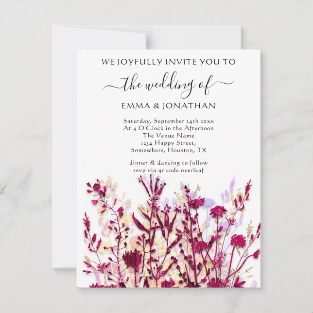 Budget QR CODE Floral Meadow White Marsala Gold (Front)