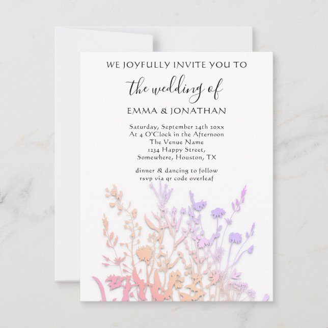 Budget QR CODE Floral Meadow White Rose (Front)