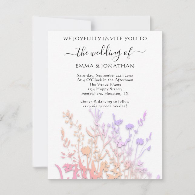 Budget QR CODE Floral Meadow White Rose (Front)