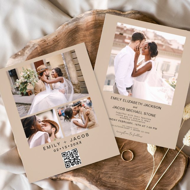 Budget QR code Minimalist Terracotta Wedding Photo Flyer (Creator Uploaded)