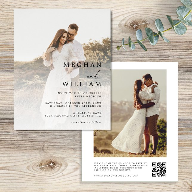 Budget QR Code Photo Wedding Invitation (Creator Uploaded)