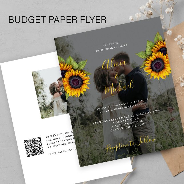 Budget QR CODE photo wedding invitation flyer (Creator Uploaded)
