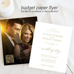 Budget QR code photo wedding Invitation Flyer
