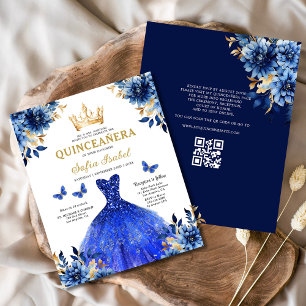 Budget QR Code Quinceanera Royal Blue Princess