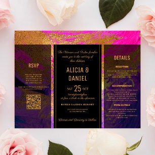 Budget QR code rsvp details wedding invitation