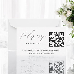 Budget QR Code RSVP Minimalist Wedding Website Card