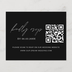 Budget QR Code RSVP Minimalist Wedding Website Flyer