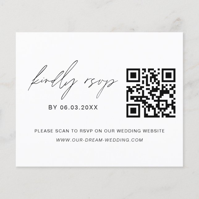 Budget QR Code RSVP Wedding Website (Front)