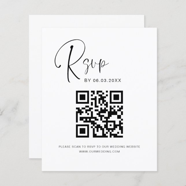 Budget QR Code RSVP Wedding Website (Front/Back)