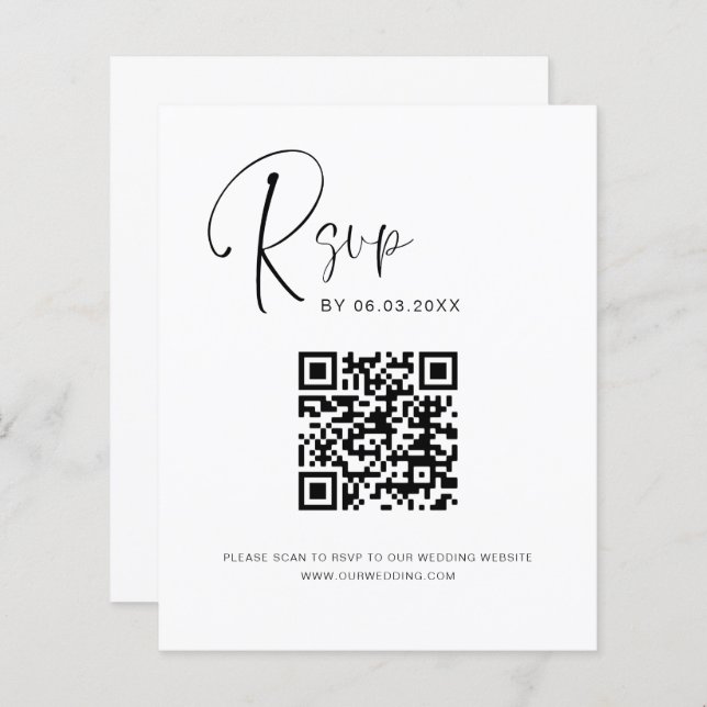 Budget QR Code RSVP Wedding Website (Front/Back)