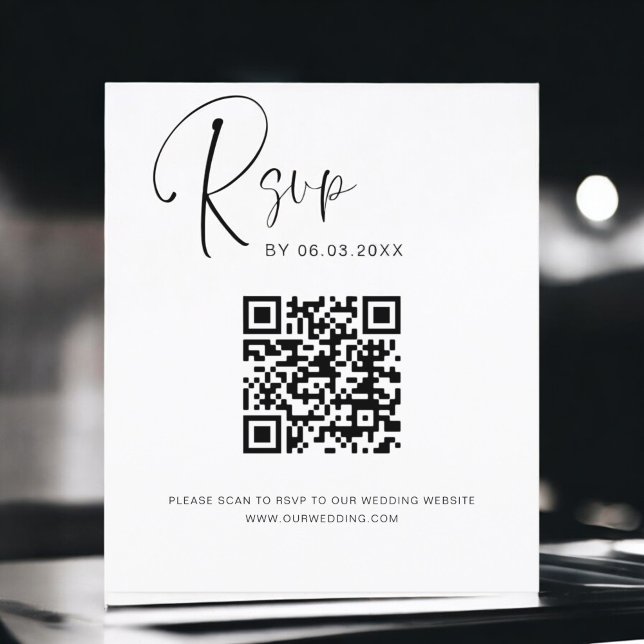 Budget QR Code RSVP Wedding Website Flyer (Creator Uploaded)