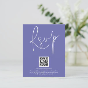 Budget QR Code Script Wedding Blue RSVP
