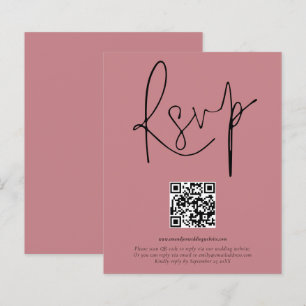 Budget QR Code Script Wedding Dusty Rose RSVP