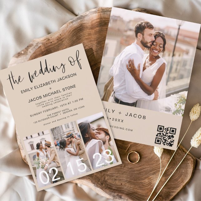 Budget QR Code Terracotta Wedding Invitation Flyer (Creator Uploaded)