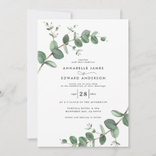Budget QR code Watercolor Eucalyptus botanical Inv Invitation
