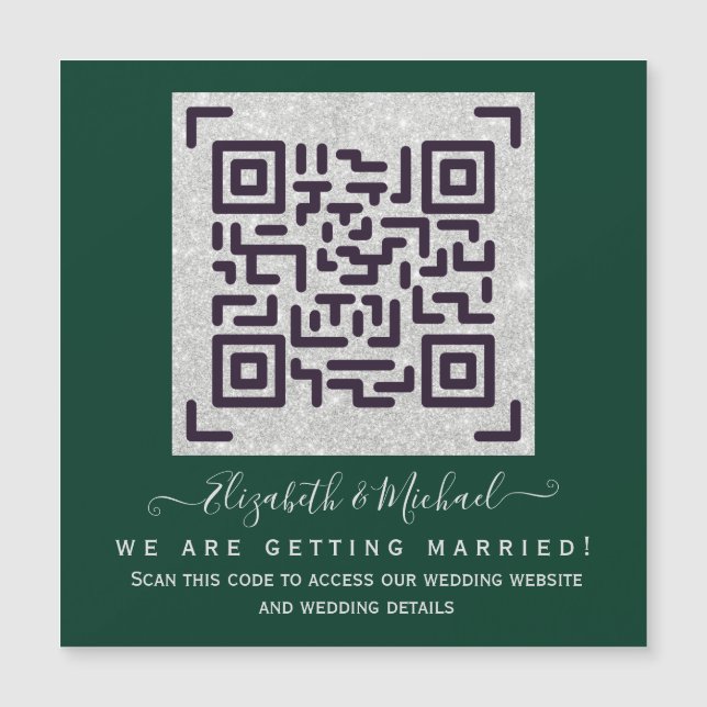 Budget QR Code Website RSVP Hotel Wedding Details  (Front)