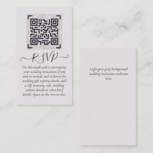 Budget QR Code Website RSVP Hotel Wedding Details Business Card