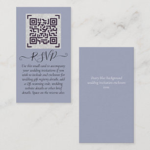 Budget QR Code Website RSVP Hotel Wedding Details  Business Card